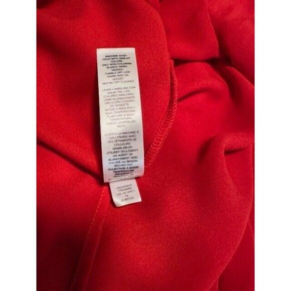 Chicos Size 3 Red Tunic Top Bishop Sleeves Scoop Neck Christmas Lipstick Red - Picture 12 of 12